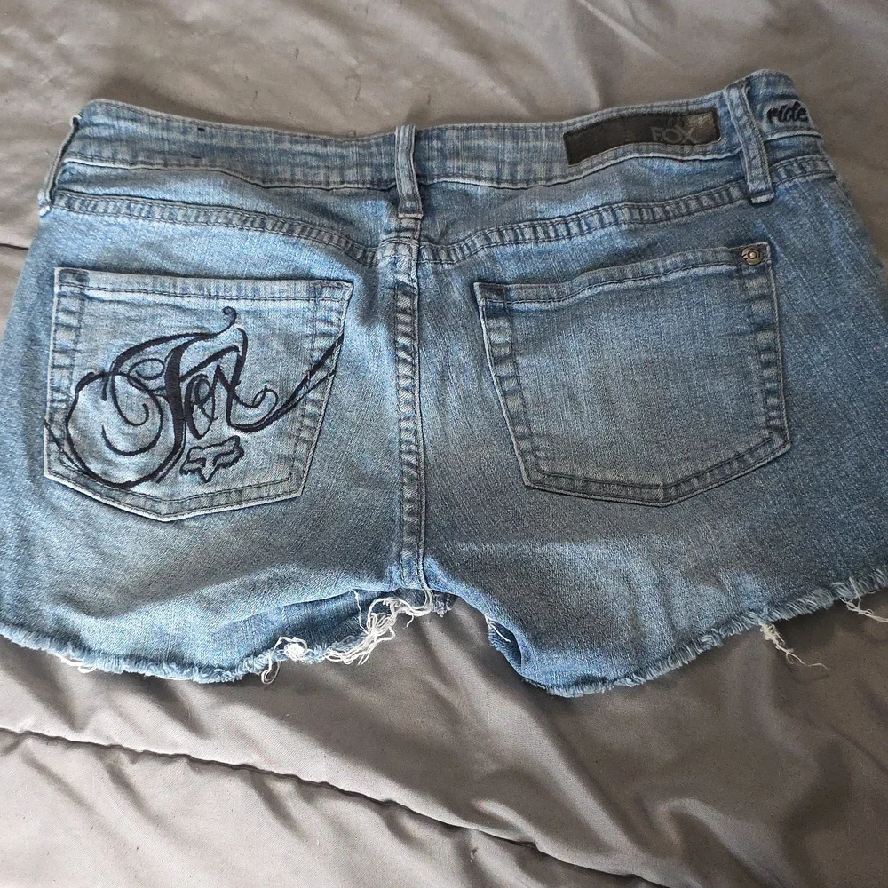 Fox Women's Light Blue Ripped Jean Shorts - Picture 3 of 5